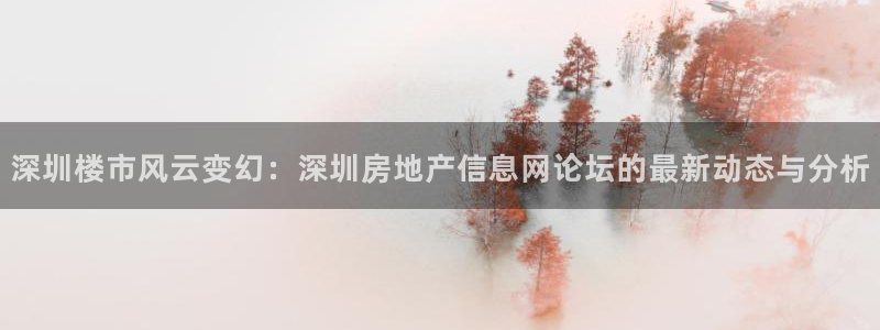 广州和德记官网：深圳楼市风云变幻：深圳房地产信息网论坛的最新