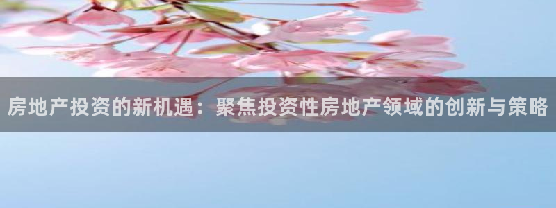 澳门和记 官网：房地产投资的新机遇：聚焦投资性房地产领域的创