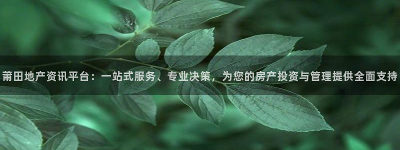 和记一品官网：莆田地产资讯平台：一站式服务、专业决策，为您的